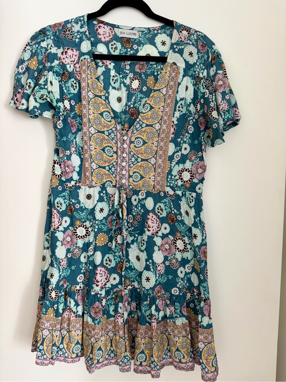 Sea Lustre Teal Floral Mini Dress